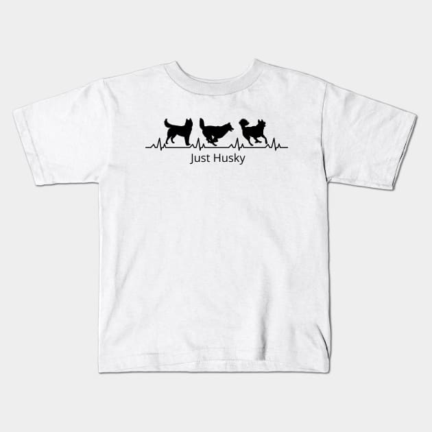 Jusk Huskey Heart rate Pet Lover Kids T-Shirt by Pastel Potato Shop